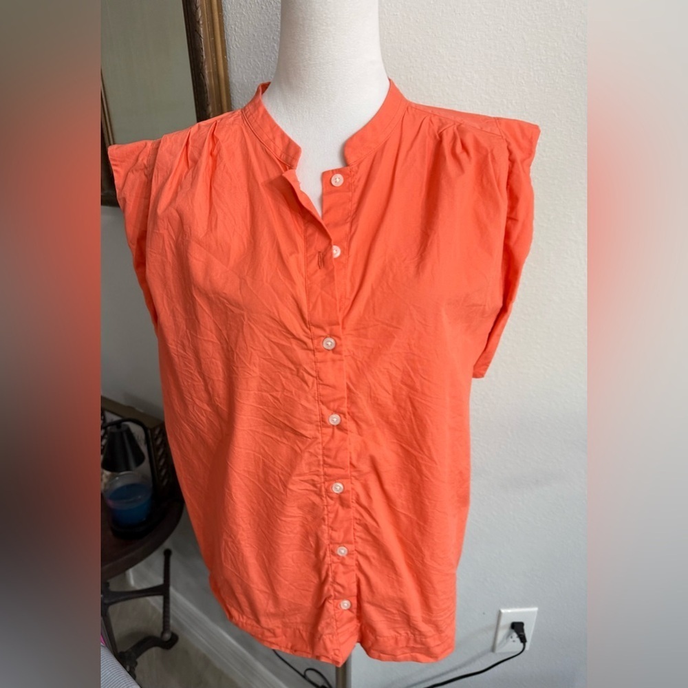 Banana Republic Women's Orange Button-Down Shirt
